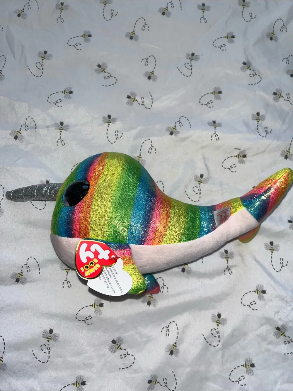 Ty Rainbow Narwhal Plush Toy - Sparkle Silver Horn